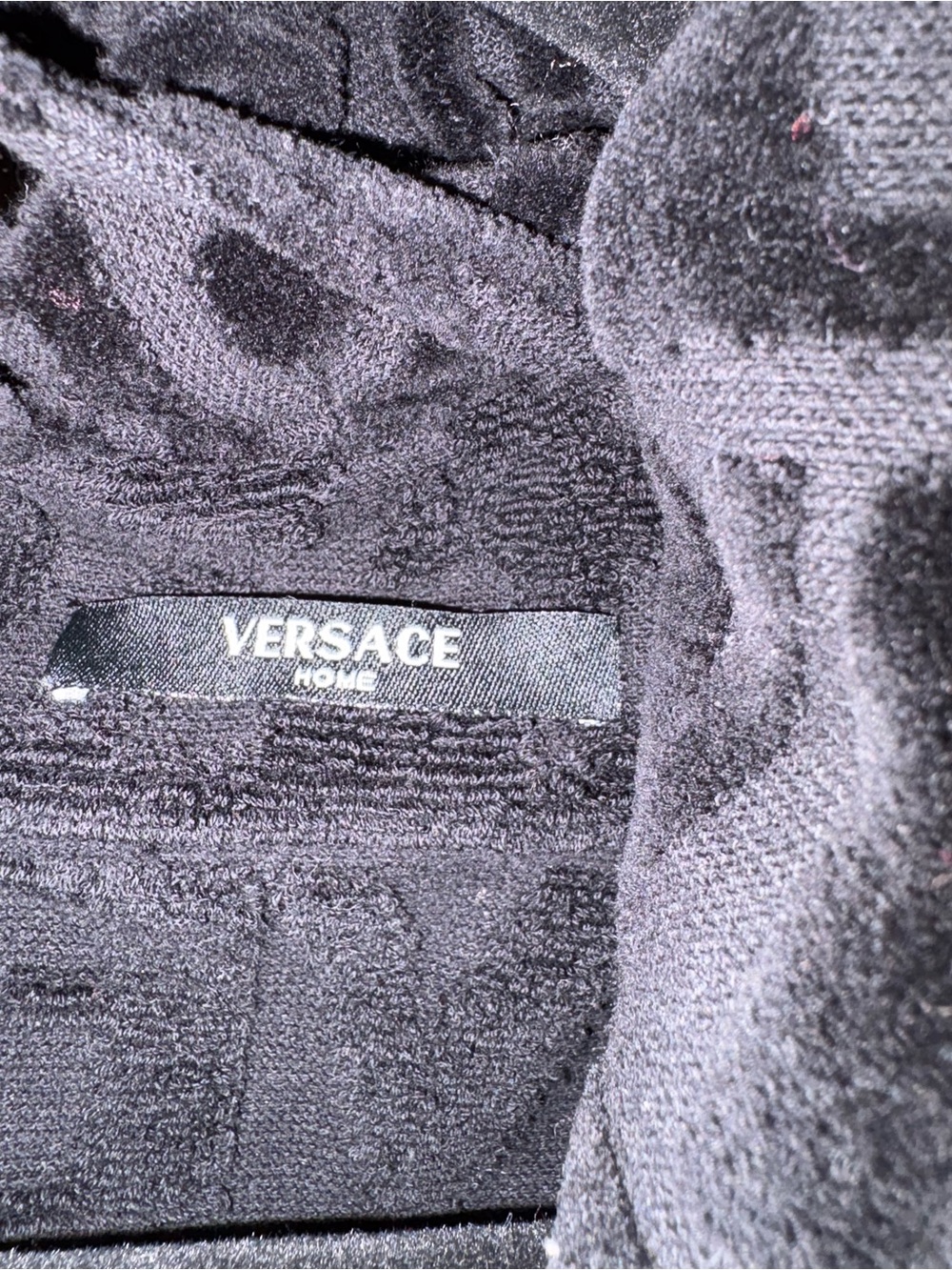 Fashion Versace style Black Velvet Robe with Gold Baroque Trim - Picture 3 of 8